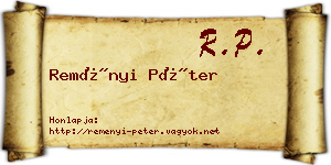 Reményi Péter névjegykártya