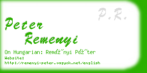 peter remenyi business card